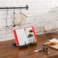 thumbnail image 3 of MyGift Adjustable Cookbook Stand, Rustic Dark Gray Wood, 3 of 6
