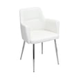 thumbnail image 6 of Andrew Contemporary Dining/Accent Chair in Chrome and White Faux Leather by LumiSource - Set of 2, 6 of 6