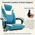 thumbnail image 4 of JONPONY Big and Tall Office Chair 400lbs, Executive Reclining Office Chairs with Footrest, High Back Leather Home Office Chair Thick Padded Armrests, Ergonomic Adjustable Lumbar Support, BlueWhite, 4 of 11