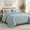 Chambray-King, variant on Aqua Blue King Size Lightweight Ultra-Soft Cloud Pattern Quilt Bedspread Set