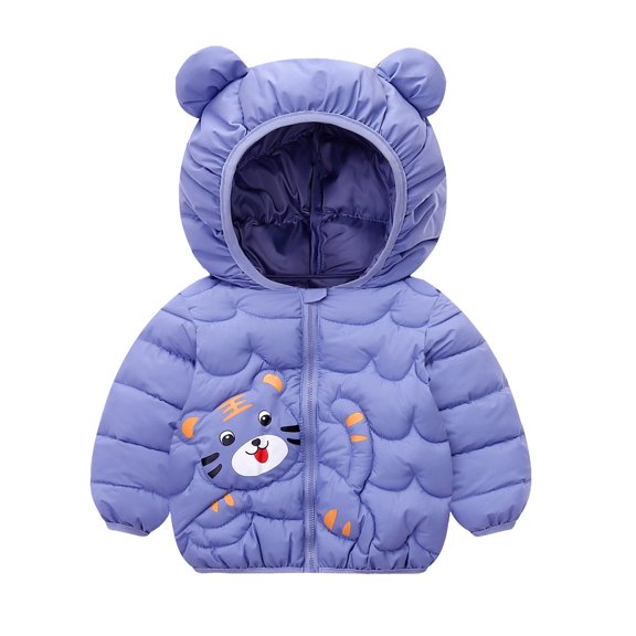 CAIVO Toddler Kids Baby Boys Girls Winter Down Coats Cute Bear Ears Coats With Hoods Cartoon Lightweight Jacket Outwear Long Sleeve Trendy Outerwear