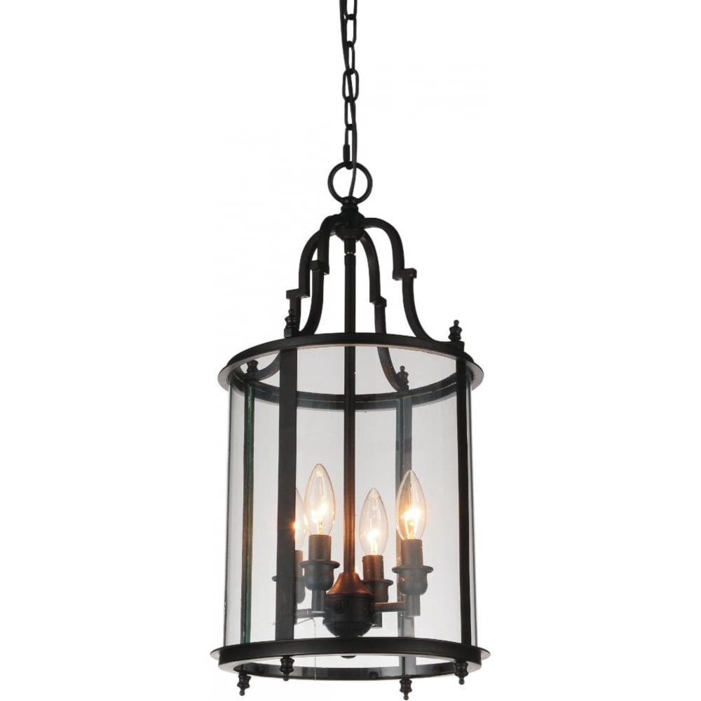 4 Light Drum Shade Mini Pendant with Oil Rubbed Bronze finish