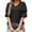 Black, variant on Patlollav Womens Summer T-Shirts Double Puff Sleeve Blouses Summer Half Sleeve Dot Tops Blouse
