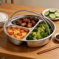 thumbnail image 5 of 5-Compartment Divided Stainless Serving Tray - Food-Grade 304 Meal Prep Platter for & Adults, Rust-Resistant & Dishwasher Safe, Ideal for Side Dishes, Condiments, and Snacks C, 5 of 7