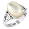 thumbnail image 1 of 925 Silver Ring For Women - Girls White Genuine Mother Of Pearl Stone Silver Ring April Birthstone Boho Silver Ring Size 6.5 Gift For Women On Friendship Day 925 Silver Jewelry With Gemstone, 1 of 5