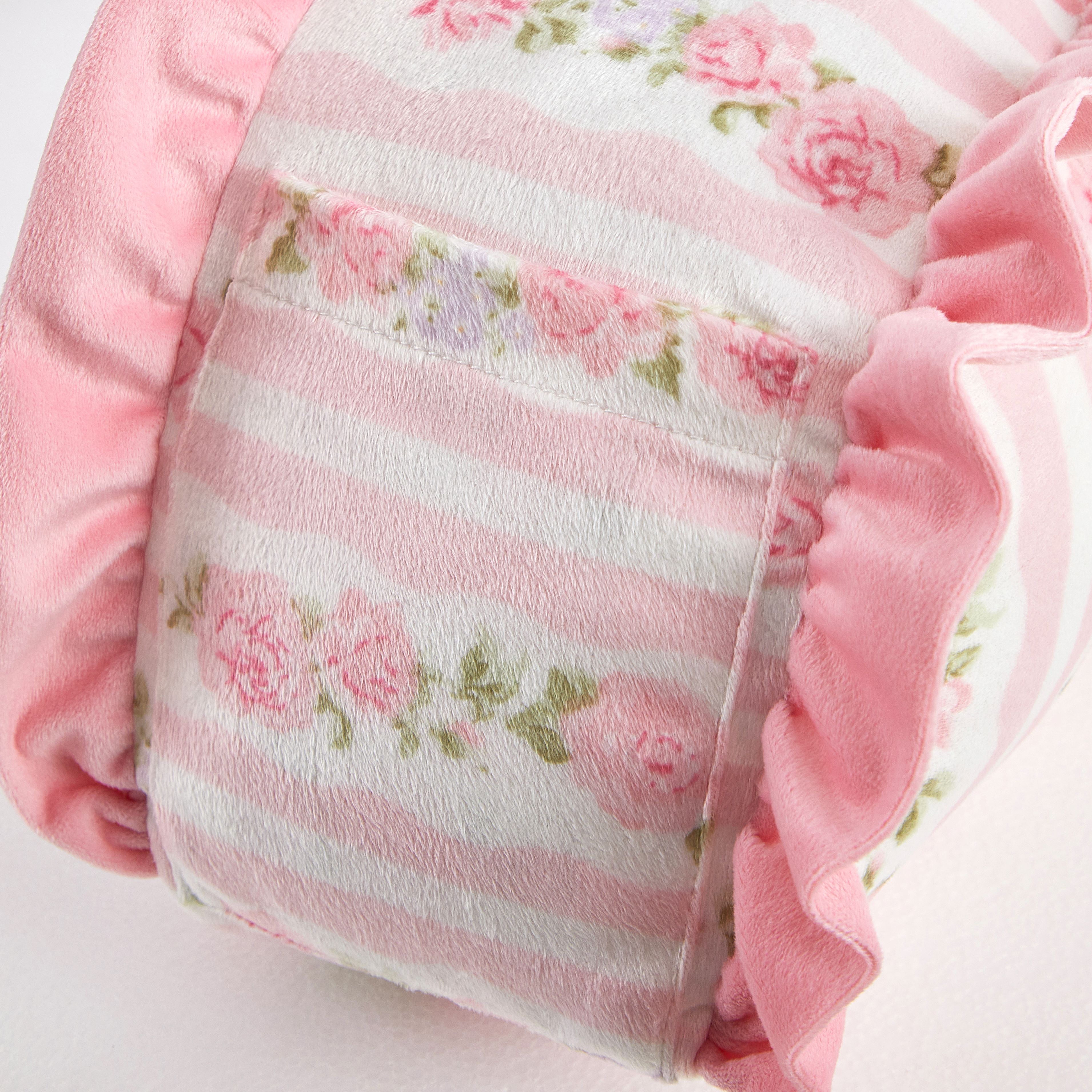 Urban Shop 35"x22" Pink Floral Stripe Backrest Pillow photo 6