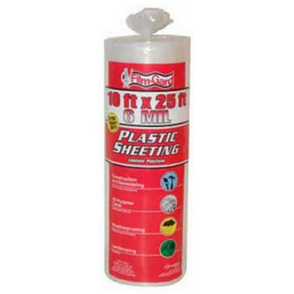 Berry Plastics 626196 6Mil Clear Polyethylene Consumer Sheeting- 10 x 25 ft