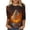 Orange ②, variant on Chiccall Women's Halloween Witch Print 3/4 Sleeve Plus Size T-Shirt Round Neck Casual Loose Fit Fall Holiday Graphic Top