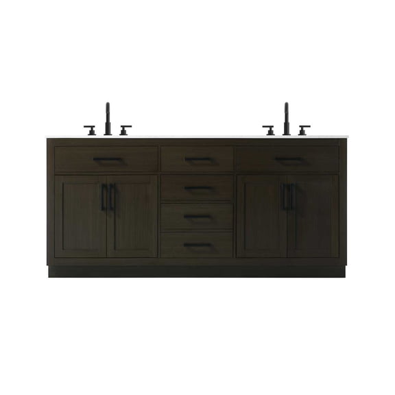Elegant Kitchen and Bath Alden 72 inch Double Bathroom Vanity in Mocha Brown