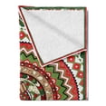 thumbnail image 2 of Christmas Soft Flannel Fleece Throw Blanket, Nested Circles Chevron Zigzag Lines Traditional Sock Mistletoe Berries Print, Cozy Plush for Indoor and Outdoor Use, 70" x 90", Multicolor, by Ambesonne, 2 of 5