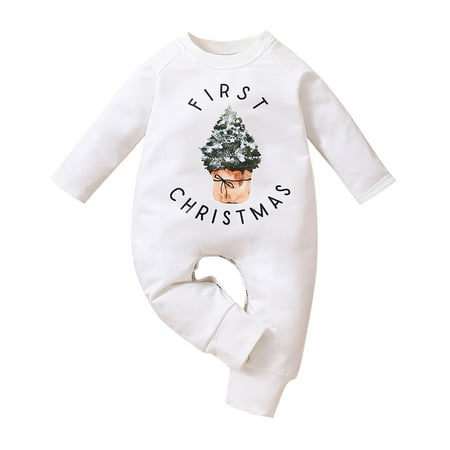 

Baby Unisex Cotton Print Autumn Christmas Long Sleeve Romper Jumpsuit Clothes For 12-18 Months