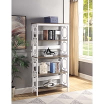 Convenience Concepts Omega 5 Tier Bookcase, Driftwood Shelves/White