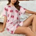 thumbnail image 4 of Fuzoiu Cute Pig Nose Print Women's Short-Sleeved Pajama Set,Lounge Sleepwear Set,Womens Pajama Sets 2 Piece,Button-Up Top and Shorts with Pockets-XX-Large, 4 of 7