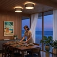 thumbnail image 3 of Stretch Flush Mount Black Linen Shade Satin Nickel, 3 of 3