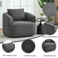 thumbnail image 5 of Swivel Accent Chair,360° Round Upholstered Armchair with One Soft Pillow,Teddy Fleece High-Resilience Sponge Single Sofa for Living Room, Bedroom, Apartment,No Assembly,Antique Dark Grey, 5 of 12