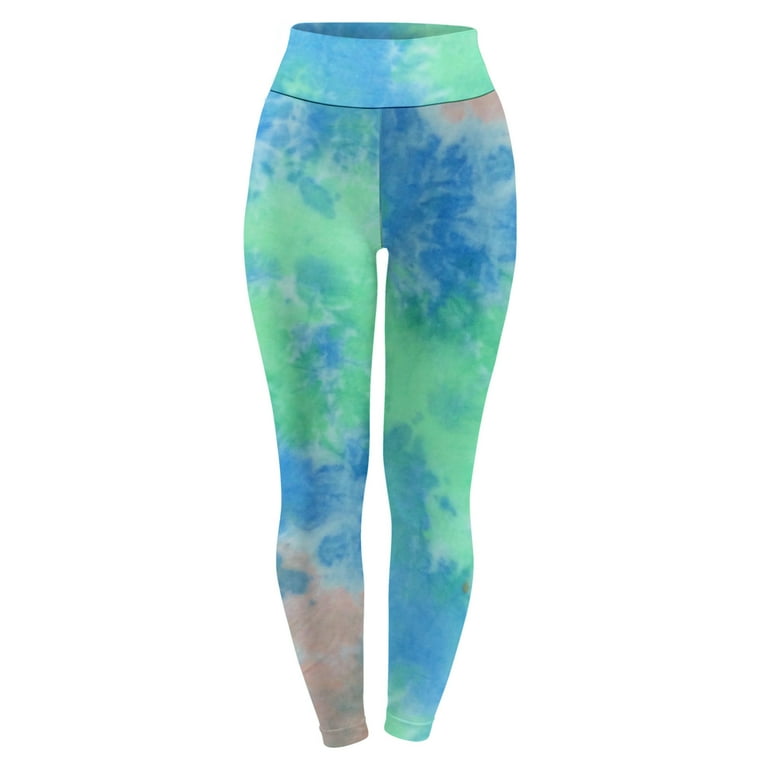 MELDVDIB Yoga Pants for Women Girls Skinny Tie-dyed Printed High Waist Workout  Leggings Casual Running 4 Way Stretch Long Pants on Clearance 