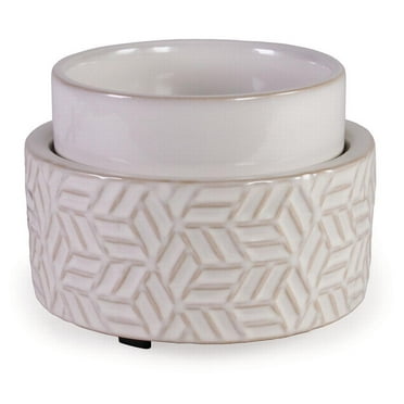 IllumiScents, 2-in-1 Fragrance Warmer, Embossed Geometric, Electric Wax Warmer for Scented Wax Melts
