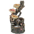 thumbnail image 1 of LuxenHome Resin Tree Stump and Mushrooms Outdoor Fountain, 1 of 8