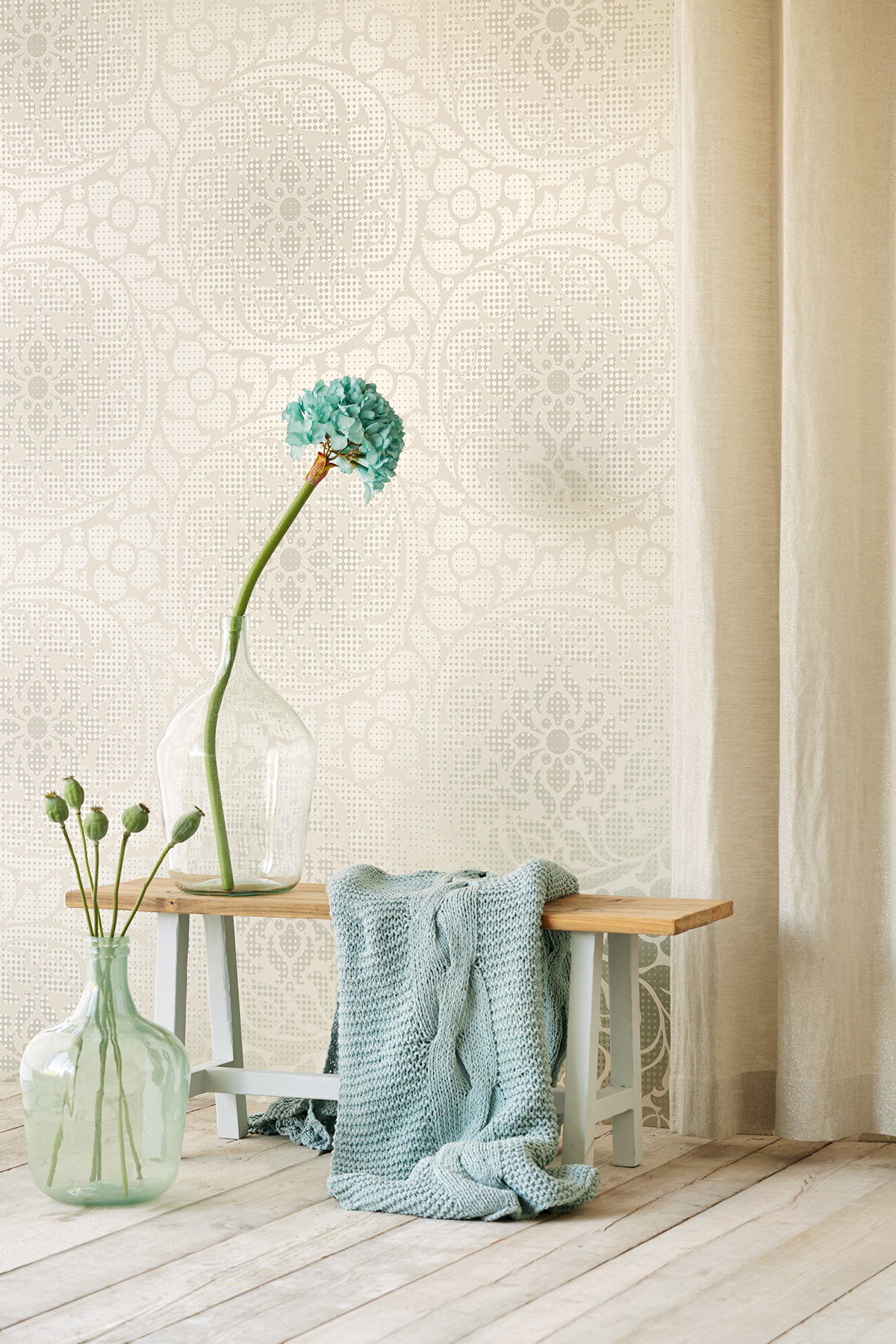 Eijffinger Leanne Gold Metallic Dot Medallion Wallpaper