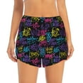 thumbnail image 2 of Fotbe Graffiti Art Womens High Waist Running Shorts Athletic Workout Quick Dry Shorts for Women with Pockets Gym Yoga Summer Shorts-, 2 of 9
