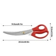 thumbnail image 3 of Stainless Steel Multi-Purpose Scissors with Non-Slip Grip, 24x8.3cm Kitchen & Craft Scissors for Food, Paper, Fabric Cutting - 1-Pack, 3 of 9