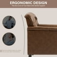 thumbnail image 3 of UIXE Brown Accent Chair for Living Room, Faux Leather Tufted Arm Chair Retro Upholstered Club Armchair for Bedroom, 3 of 6