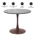 thumbnail image 5 of LeisureMod Bristol 24" Round Dining Table with Marbled Black Sintered Stone Top and Steel Pedestal Base for Modern Kitchen and Dining Room, 5 of 7