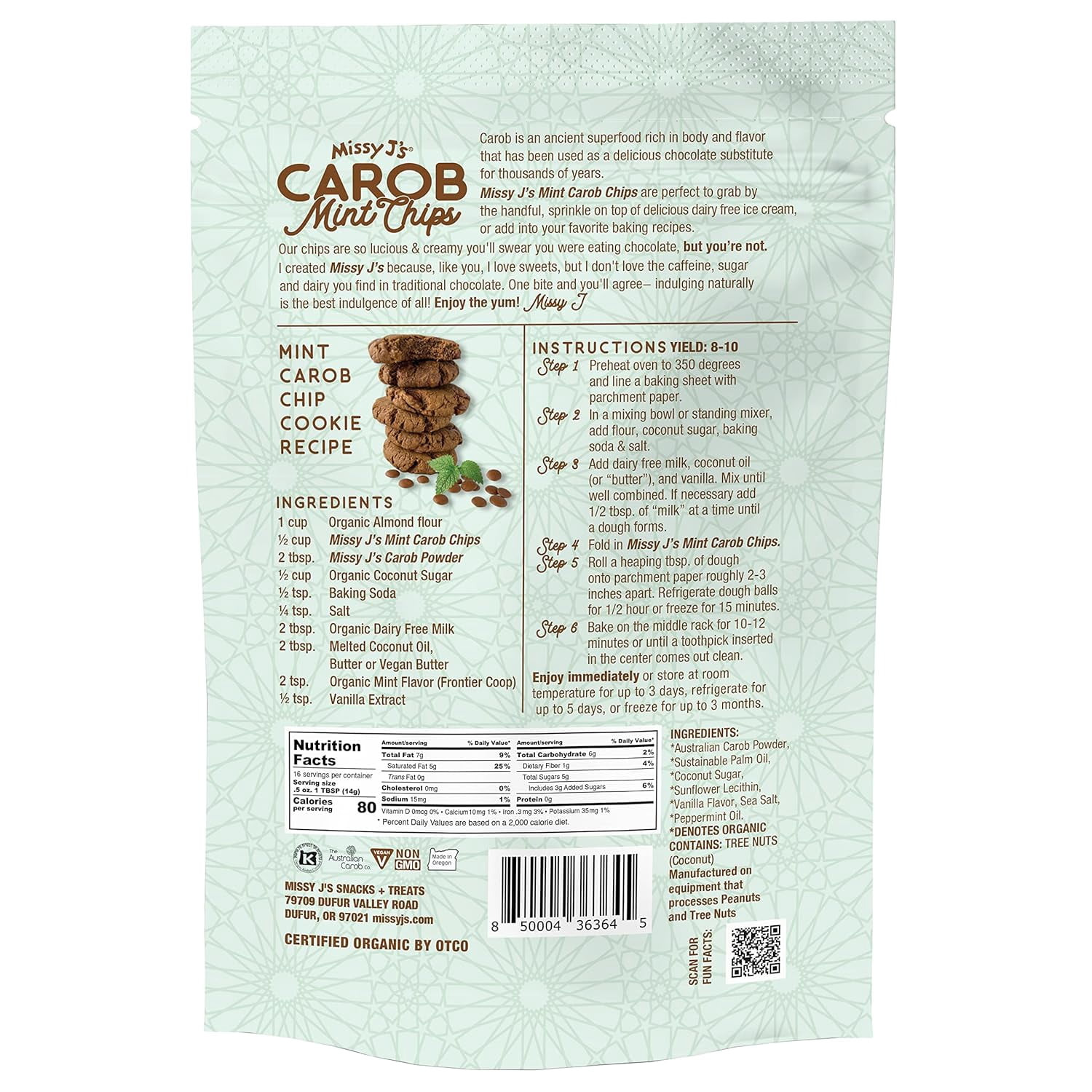 Missy J's Carob Chips Sampler Pack 3 Flavors Vegan Healthy Desserts, Gluten Free Snacks and Treats