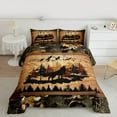 thumbnail image 3 of Homewish Woodland Animal Wolves Bedding Comforter Set,Rustic Farmhouse Cabin Twin Comforter Sets,Brown Black Bedding Set For Men Women,Super Cozy Room Decor Reversible,2-Piece, 3 of 9