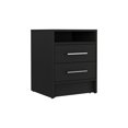 thumbnail image 2 of LivEditor Modern Nightstand with Superior Top and Two Drawers Black, 2 of 5