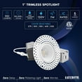 thumbnail image 7 of Luxrite 1 Inch LED Trimless Recessed Light with J-Box, 5CCT 2700K-5000K, 550LM, IC Rated, ETL 6-Pack, 7 of 7