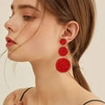 thumbnail image 2 of Beaded Drop Earrings Statement Seed Bead Earring for Women Handmade Triple Circle Dangle Earrings for Wedding Party Prom, 2 of 6