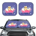 thumbnail image 2 of Disketp 2 Piece Dog Washes In A Pink Bath Pattern Windshield Sunshades,Folding Windshield Sun Shade For Car Suv Trucks Sedan,Blocks Uv Rays Sun Visor Protector-Small, 2 of 7