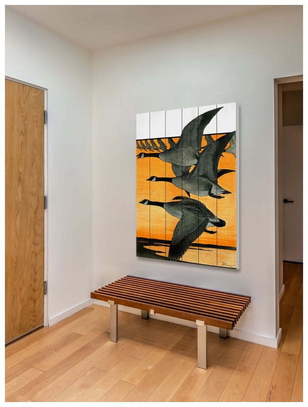 Marmont Hill "Journal Geese" Painting Print on White Wood
