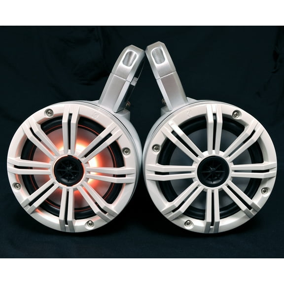 White Kicker Wake Tower System with Kicker 6.5" Marine RGB LED Speakers (pair)