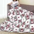 thumbnail image 6 of Bingfone Gnomes and Hearts Print Flannel Fleece Blanket Throw Blanket for Bed,Sofa,Couch,Travel,Camping(80"x60" ), 6 of 8