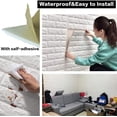 thumbnail image 5 of Paneles de pared 3D despegar y pegar, cobertura de 14.5 pies cuadrados, adhesivo de papel pintado de ladrillo sintético imprimible con espuma autoadhesiva impermeable para decoración de paredes interi, 5 of 5