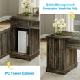 thumbnail image 4 of Casacomoda Home Office Desk with File Cabinet and Drawers, 59" Executive Desk with USB Power Outlet, Storage Cabinet for CPU, Workstation Table for Study, Dark Oak, 4 of 7