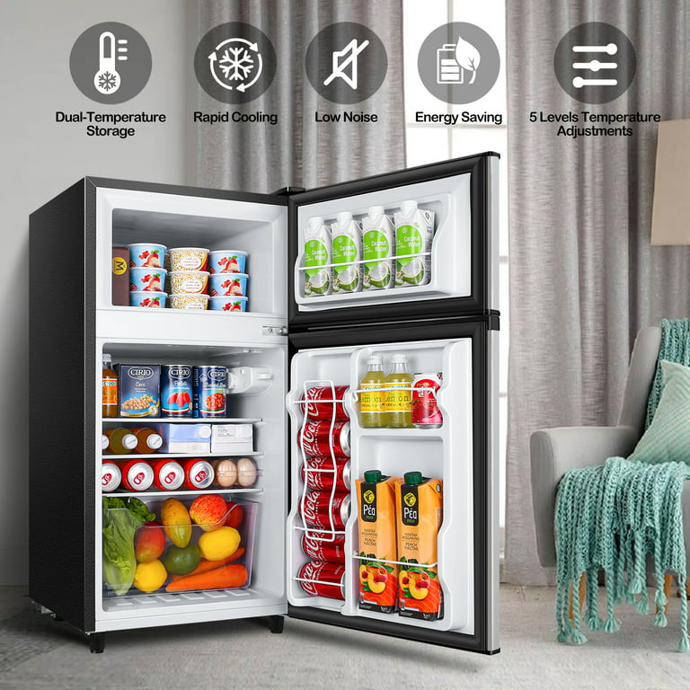 EUHOMY 1.1 Cu.Ft Mini Freezer, Single Door Upright Freezer with  Removable Shelf, Reversible Door, Compact Deep Freezer, for  Home/Kitchen/Garage-Black 7 model Settings : Appliances