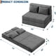 thumbnail image 2 of 2-in-1 folding sofa cama con pillow - portable lazy floor sofa lounger, pull-out loveseat in gris oscuro, 2 of 7