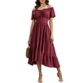 thumbnail image 2 of Women's Medieval Ruffle Dress Renaissance Costume Off Shoulder Bell Sleeve Peasant Pirate Dress, 2 of 8