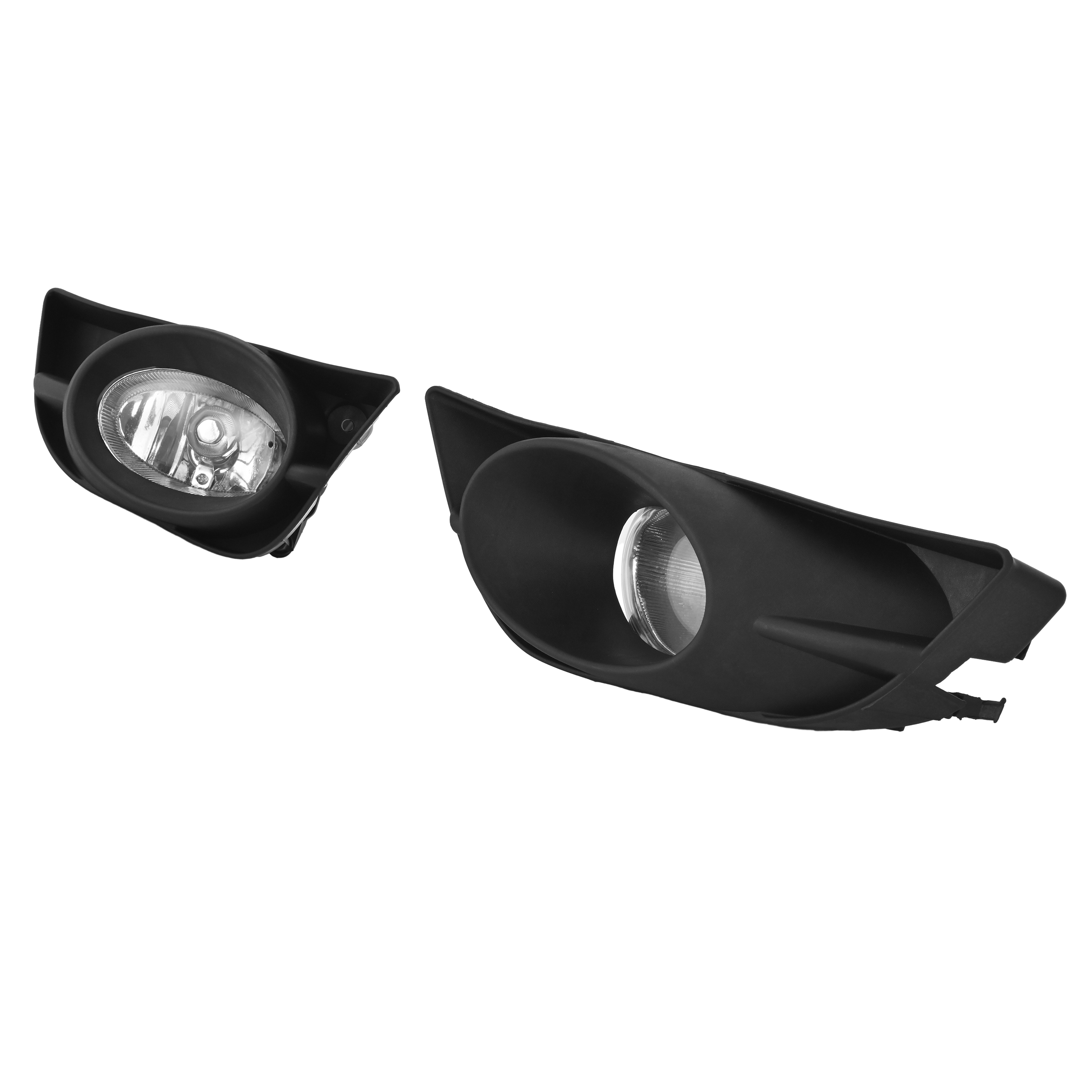 Kojem Pair Fog Lights w/Fog Light Bezel for 2009-2011 Honda Fit Fog Lamp Assembly w/Bulbs Replacement for HO2593122 HO2592122