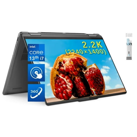 Lenovo Yoga 7i Laptop, 14" 2-in-1 Touchscreen Laptops with 2.2K IPS Display, Intel Core i7-1355U, 16GB RAM, 512GB SSD Computers, Intel Iris Xe Graphics, Backlit Keyboard, Wi-Fi, Windows 11 Home, Gray