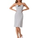 thumbnail image 2 of Pijamas de mujer INSPIRE CHIC con shrug, tirantes de espagueti, escote en V, vestido de noche hasta la rodilla, color gris, 2 of 6