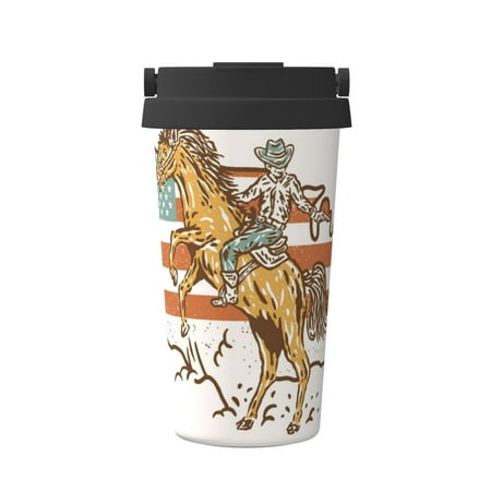 

Junzan Vintage Wild West Cowboy for Stainless Steel Vacuum Insulated Tumbler - Reusable Insulated Cold Brew Iced Coffee Cup Thermos -Gifts for Women Men Him Her