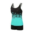 thumbnail image 3 of Sunloudy 2 piezas de traje de baño de verano para mujer, camisetas sin mangas acolchadas con tiras florales + traje de baño corto de color sólido para niñas, 6 colores Sunloudy  S M L XL XXL XXXL, 3 of 8