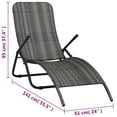 thumbnail image 2 of vidaXL Folding Sun Lounger Poly Rattan Gray, 2 of 6