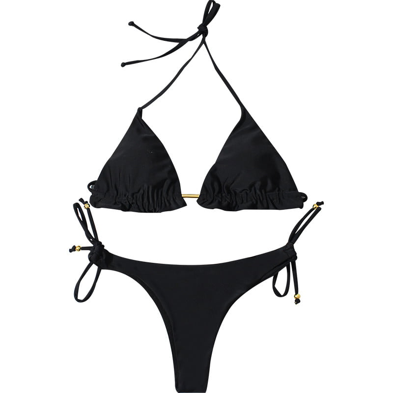 Women's Swimsuit Bikini Solid Color Split Bikini - Walmart.com ...
