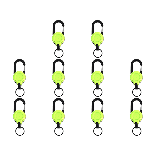 Llavero Retráctil Con Soporte para Tarjeta Identificación Cable Acero 24 Pulgadas () Verde