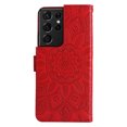 thumbnail image 2 of Allytechgroup Wallet Case for Samsung Galaxy S24 Ultra, Premium PU Leather Sunflower Embossed Flip Cover Hand Wrist Cards Holder Stand Shockproof Phone Case Cover for Galaxy S24 Ultra, Red, 2 of 14
